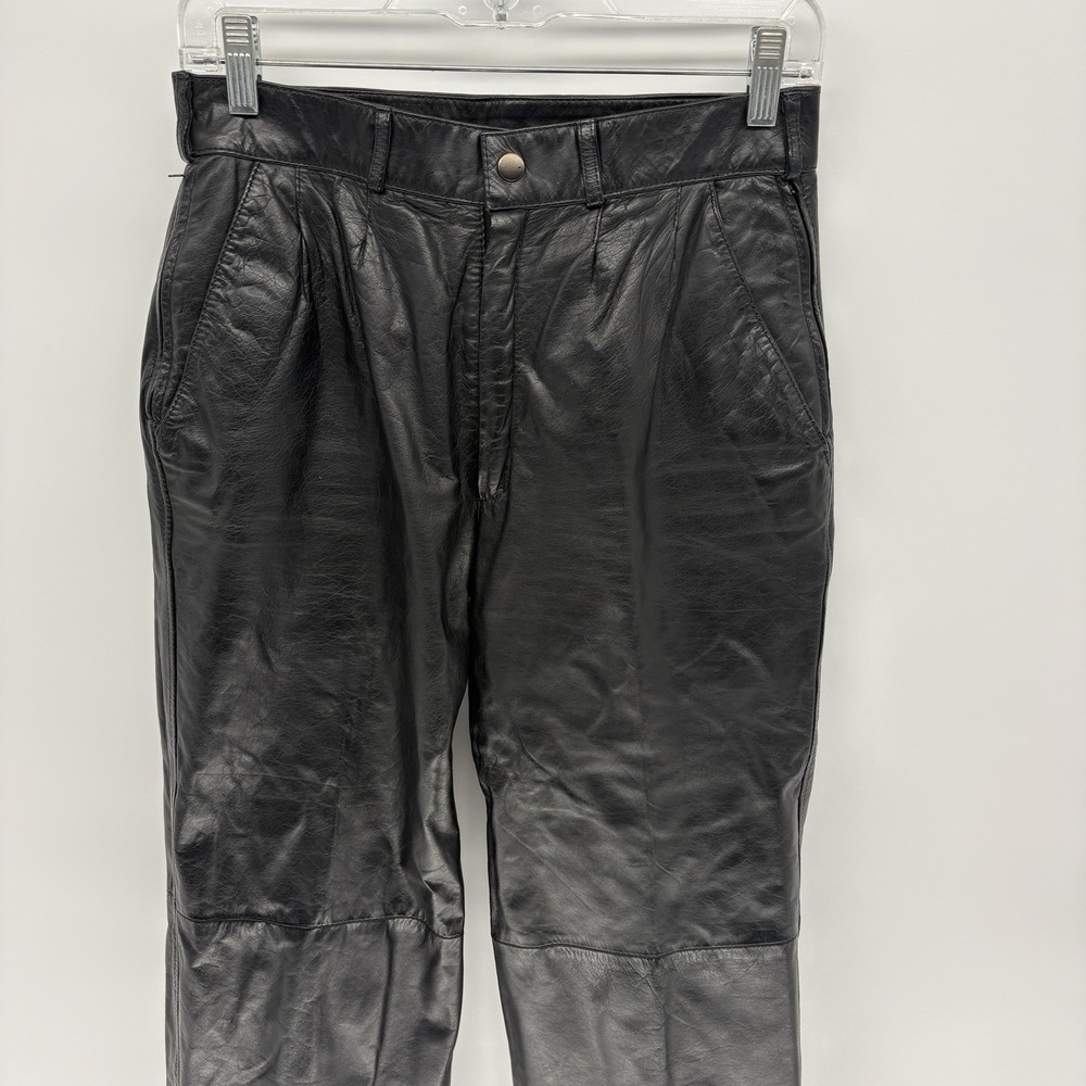 Vintage International Creations by Raffaelo Leather Pants Straight Leg Men 28X27